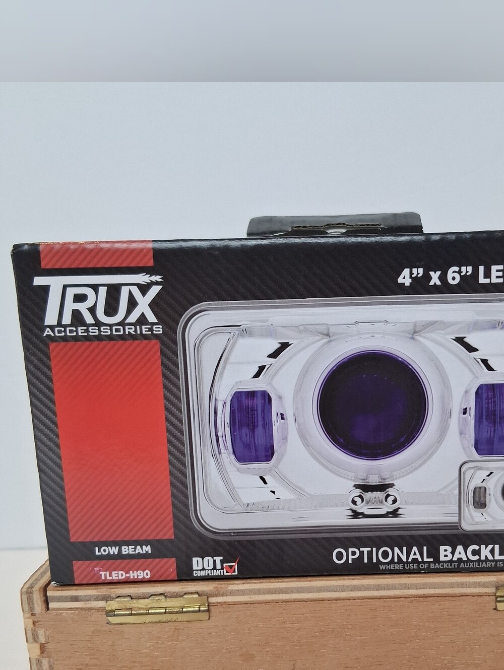 Trux 4X6 LED Pojector Headlight Low Beam 3000 Lumen TLED-H90 Opt Backlit Aux